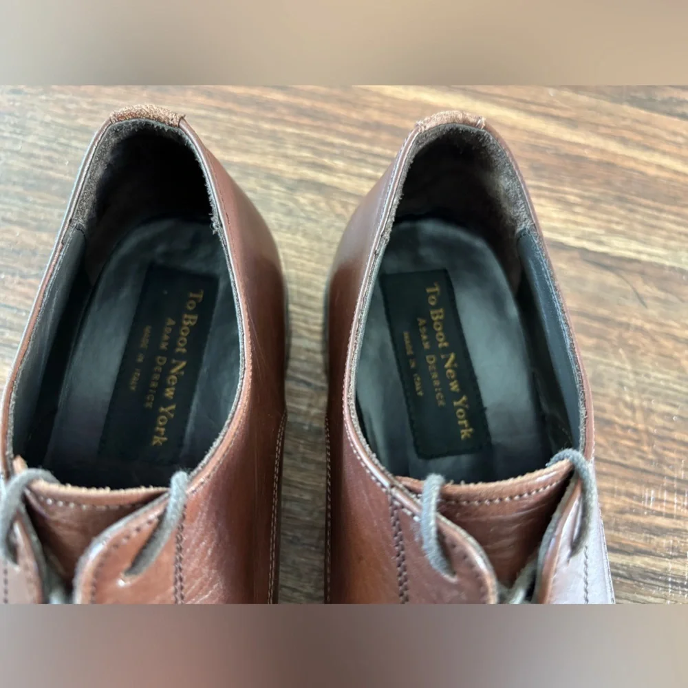 TO BOOT NEW YORK Cap Toe Oxfords | Size 10 | Dark Brown Leather | Made in Italy